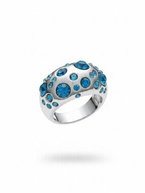 Nwt Sassified Boutique Size 5.5 Blue Crystal Dome Ring - Women Jewelry.